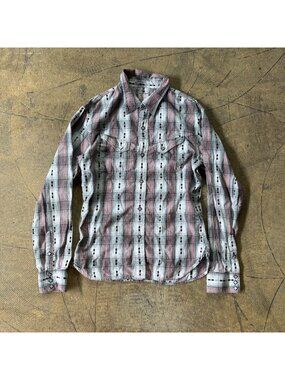 The Flat Head Japan Diamond Pearl Snap Western Shirt Size 38